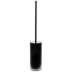Toilet Brush, Black Frosted Glass With Chrome Handle